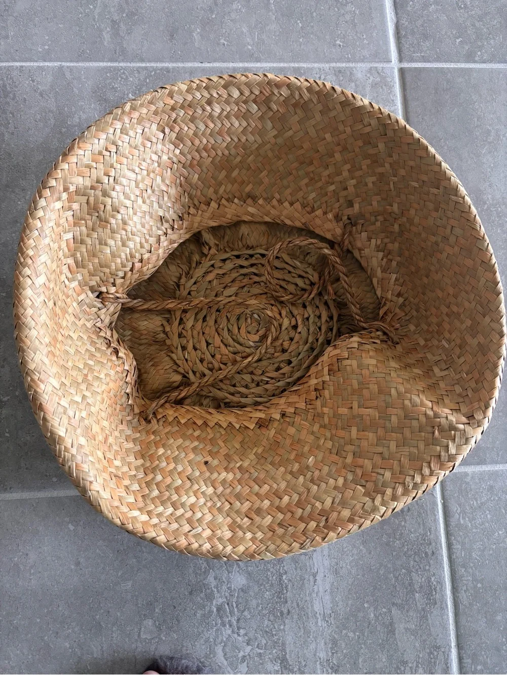 IKEA FLADIS Handwoven Seagrass Storage Basket - Black and Natural